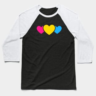 Pansexual Pride Hearts Baseball T-Shirt